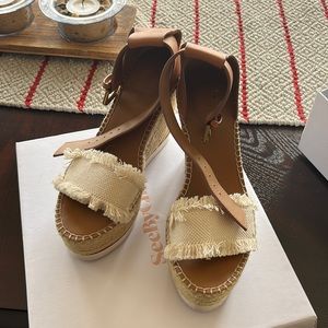 Chloe wedge heels, size 9